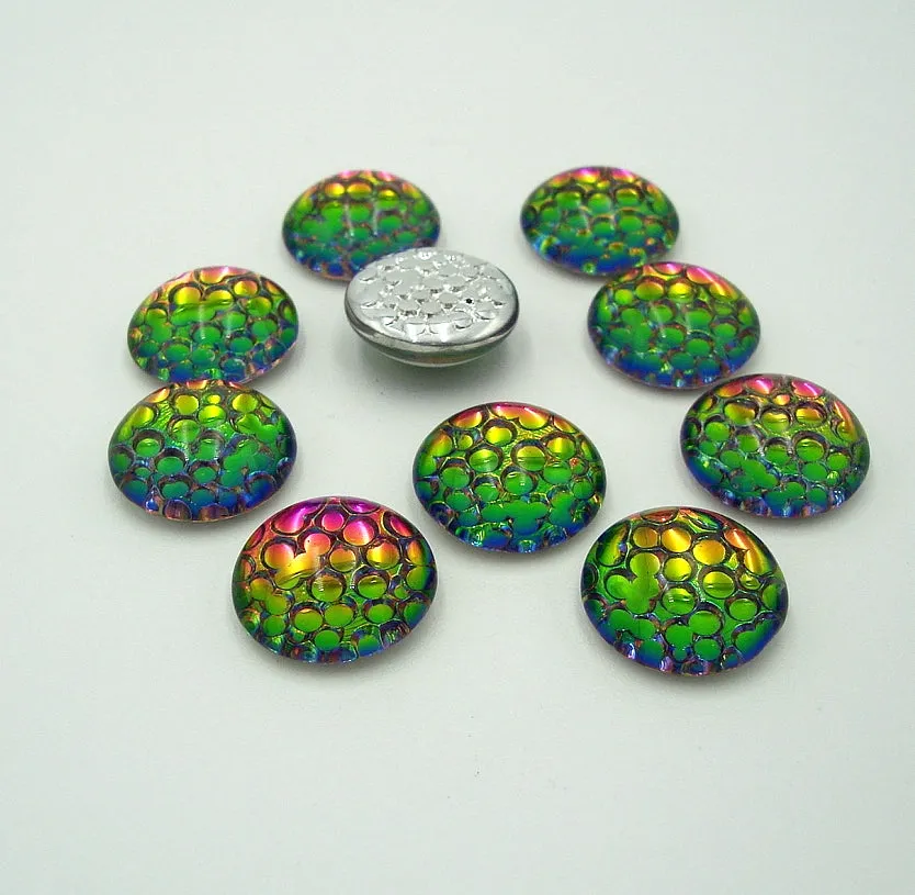 Cabochons Glass Transparent Snakeskin Mosaic