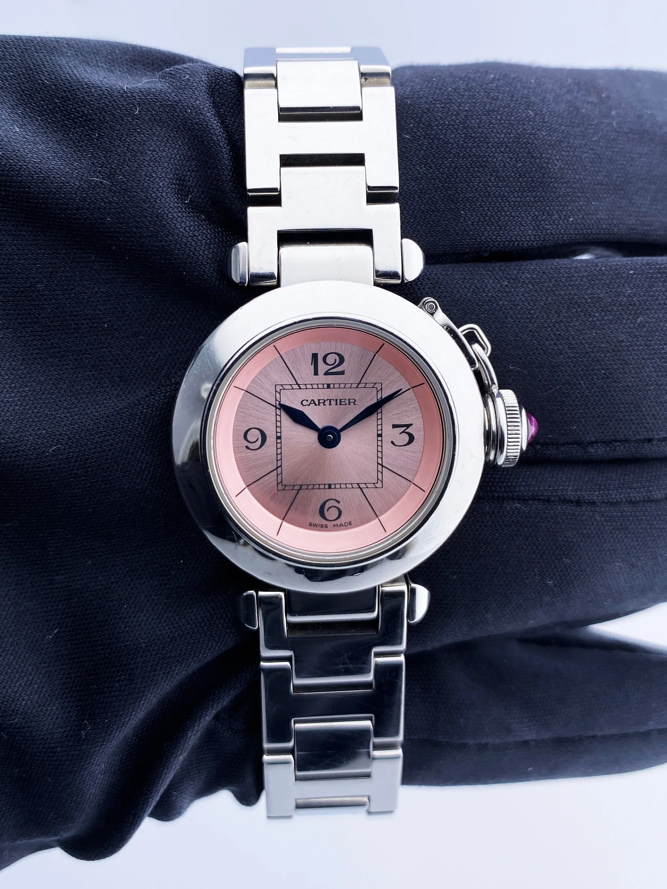 Cartier Miss Pasha 2973 Pink Dial Ladies Watch Box & Papers