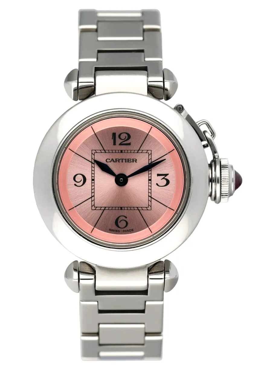 Cartier Miss Pasha 2973 Pink Dial Ladies Watch Box & Papers