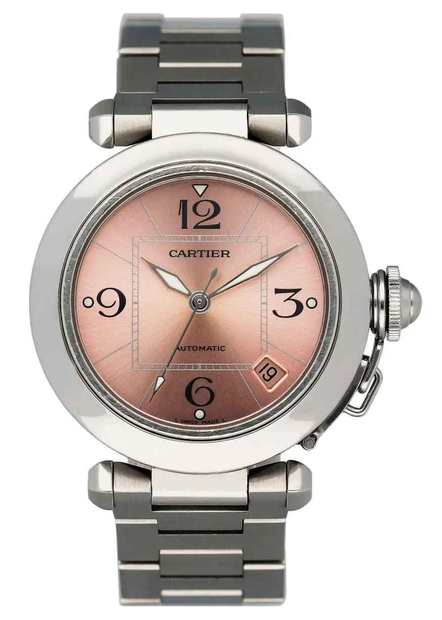 Cartier Pasha 2324 Pink Dial Steel Ladies Watch