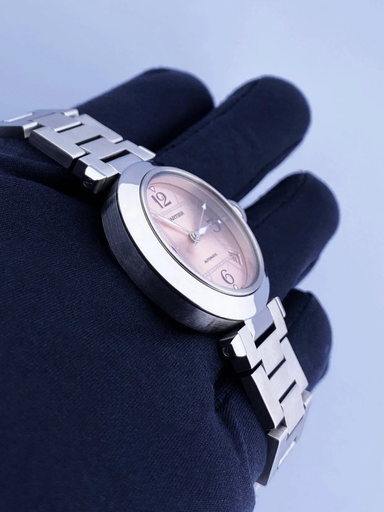 Cartier Pasha 2324 Pink Dial Steel Ladies Watch