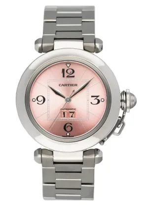 Cartier Pasha W31058M7 Pink Dial Steel Ladies Watch