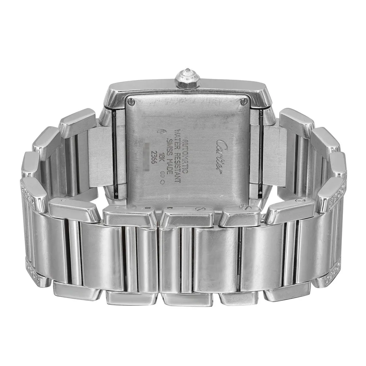 Cartier Tank Francaise 18K White Gold Diamond Silver Dial Watch WE1003SF