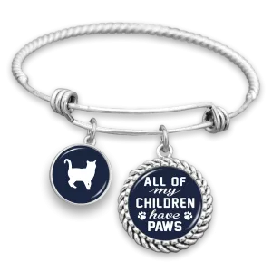 Cat All Of My Children Have Paws Charm Bracelet