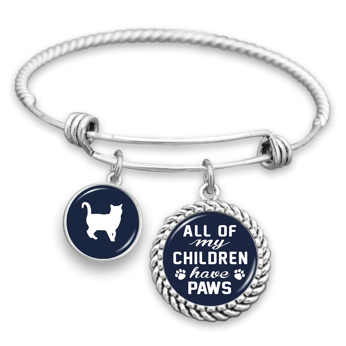 Cat All Of My Children Have Paws Charm Bracelet