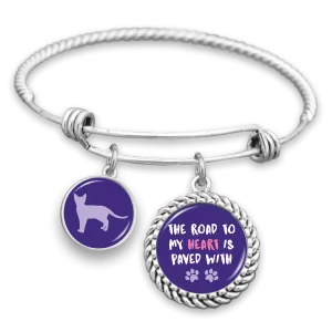 Cat The Road To My Heart Is Paved With Paws Charm Bracelet