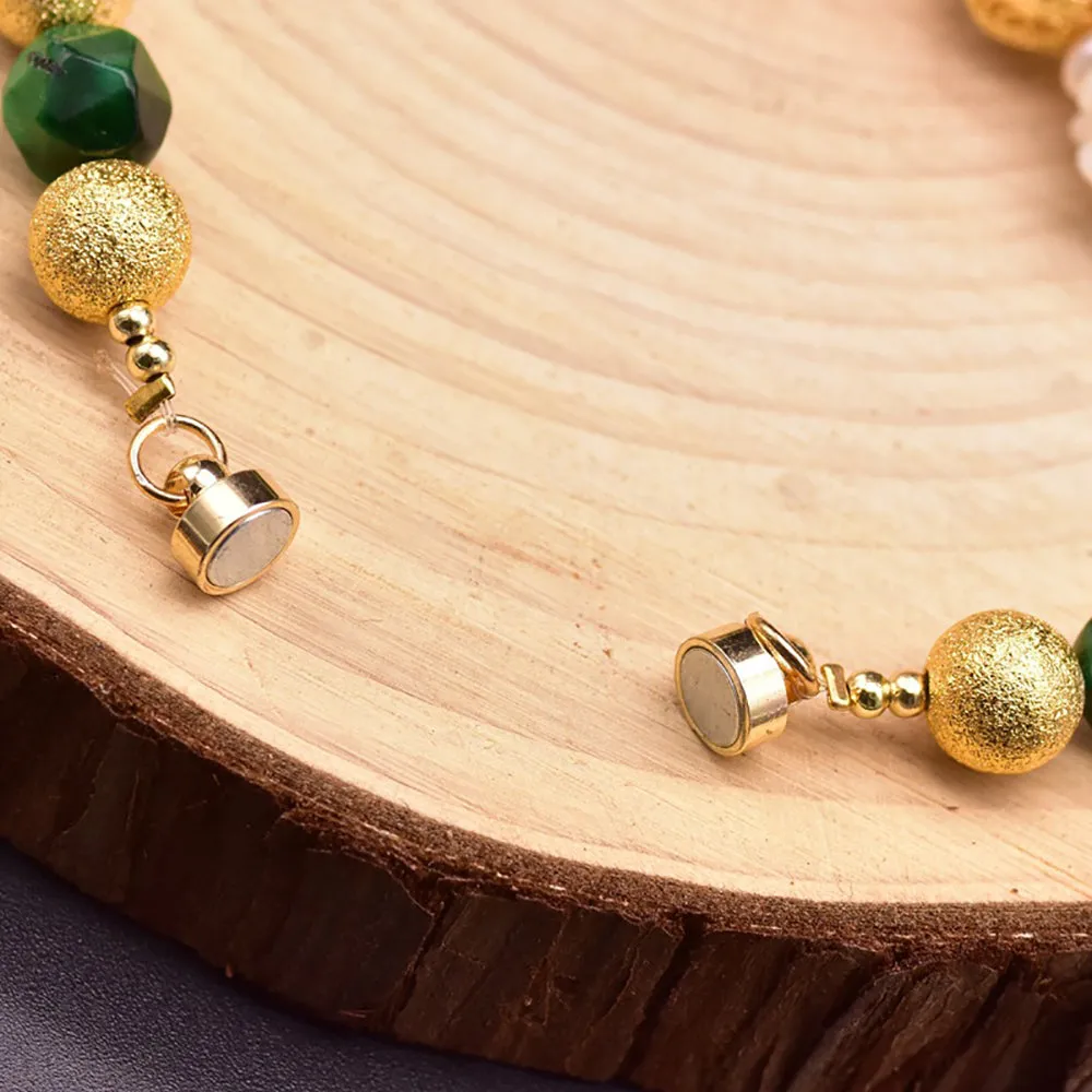 Charm Green Agate Natural Freshwater Pearl Bracelet Magnetic Fashion Jewelry