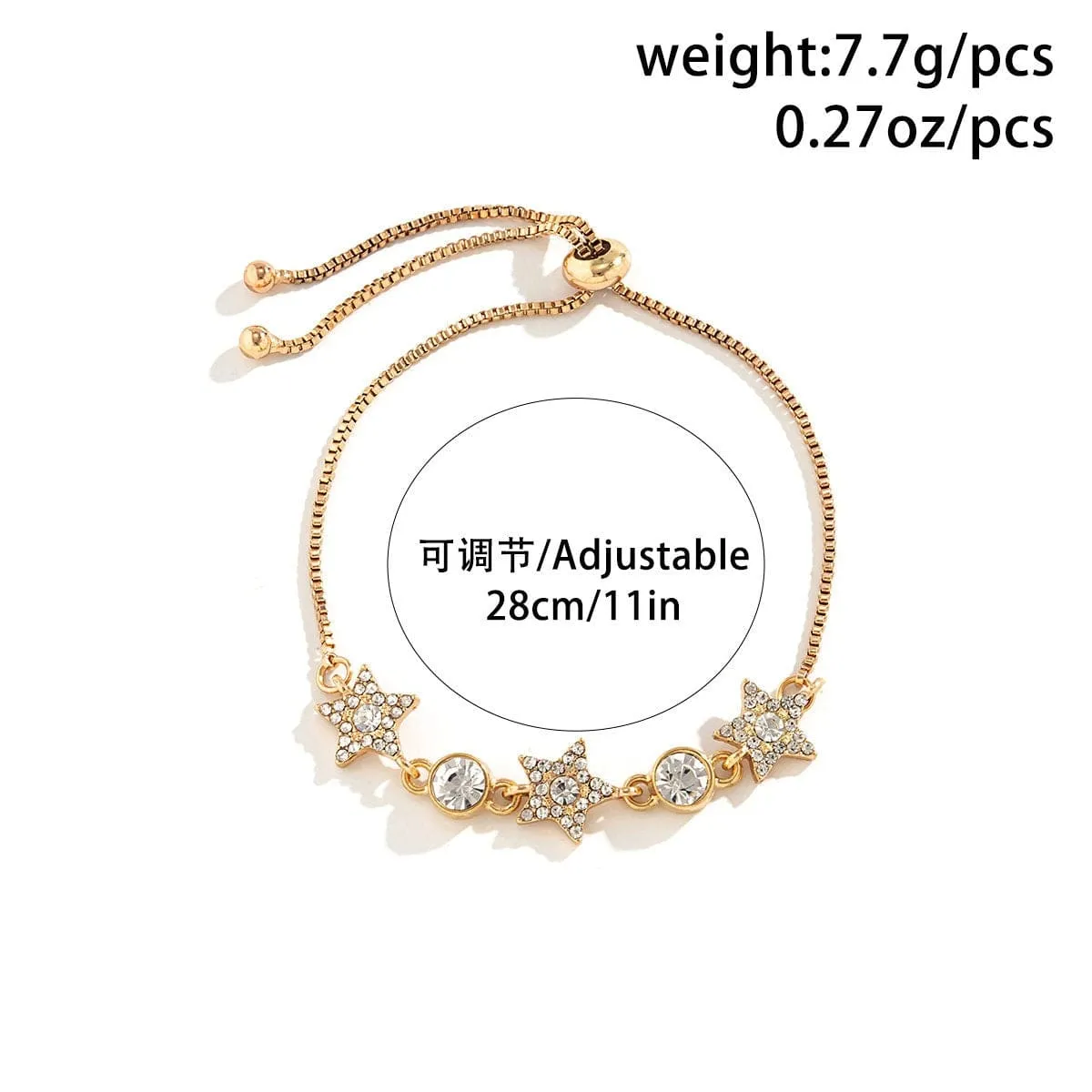 Chic CZ Inlaid Star Bracelet