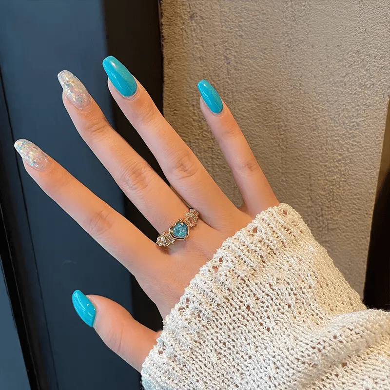Chic Rhinestone Inlaid Opal Heart Ring