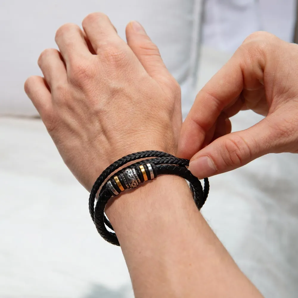 Class of 2024 Graduation Gift For Son, Grandson or Nephew Men's  Vegan Leather Braided Bracelet