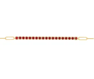 Color Stone Paperclip Bracelet