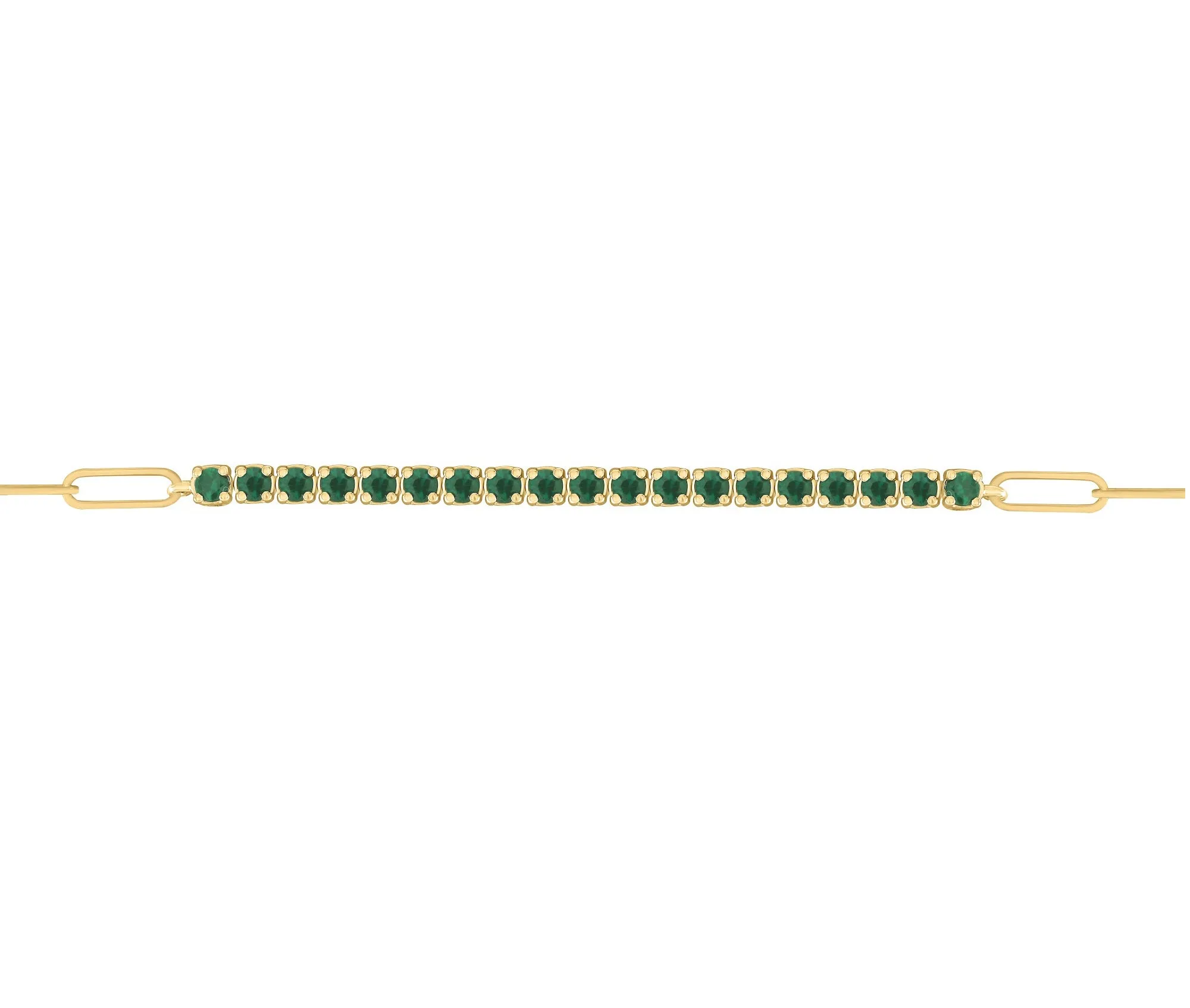 Color Stone Paperclip Bracelet