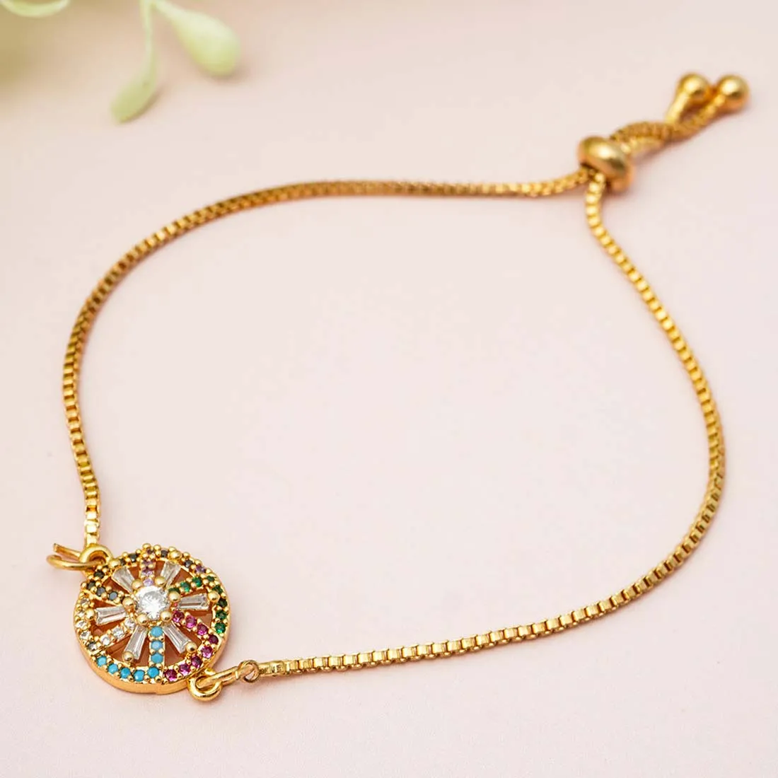 Colored Crystal Chain Bracelet