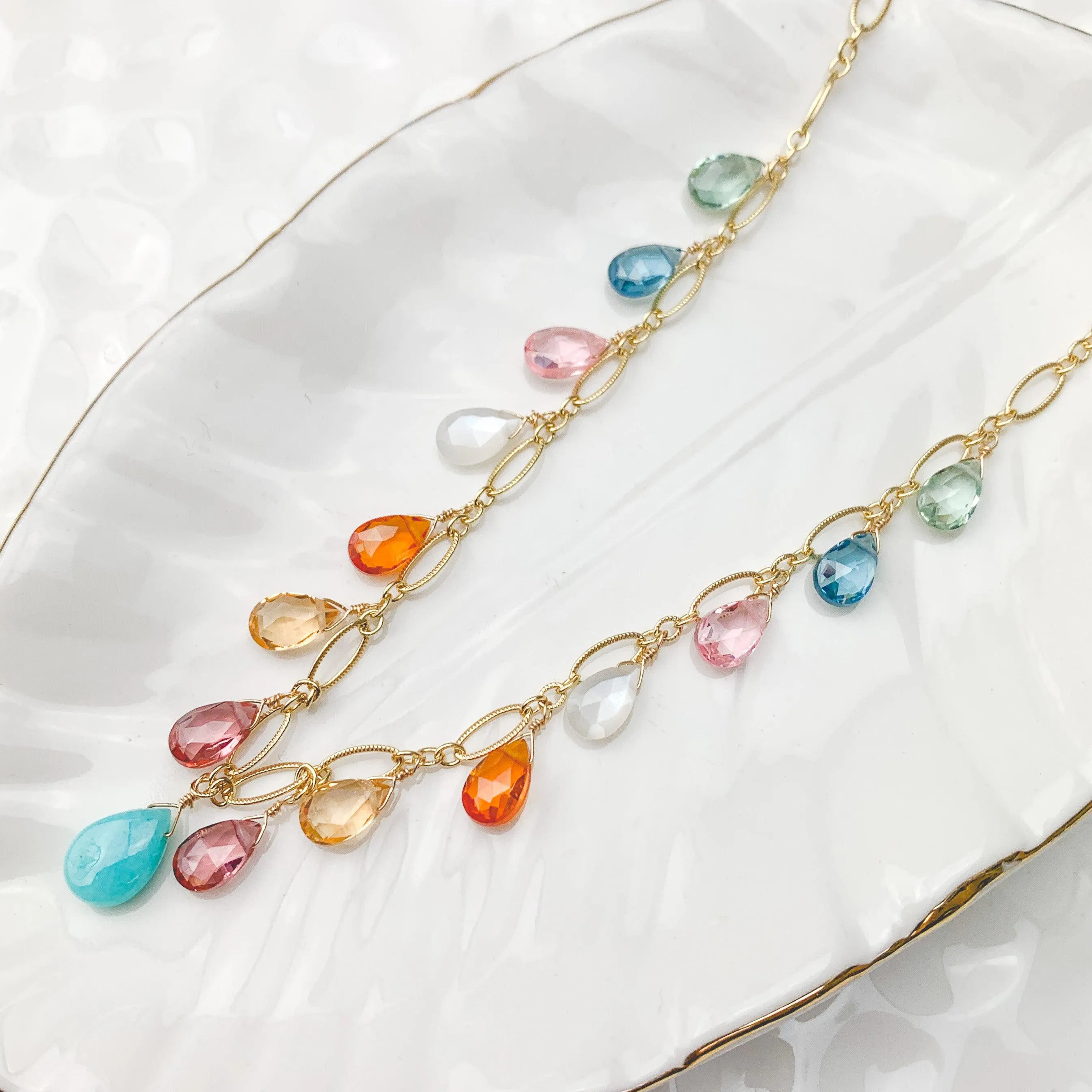 Colorful Drape Amazonite Necklace