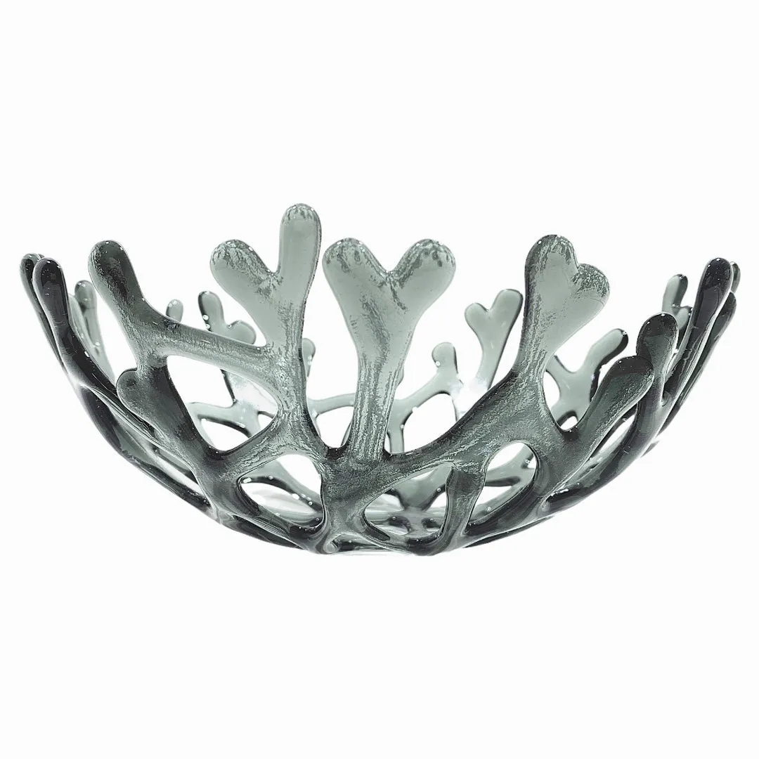 Coral Branch Bowl | Medium Gray Transparent Glass