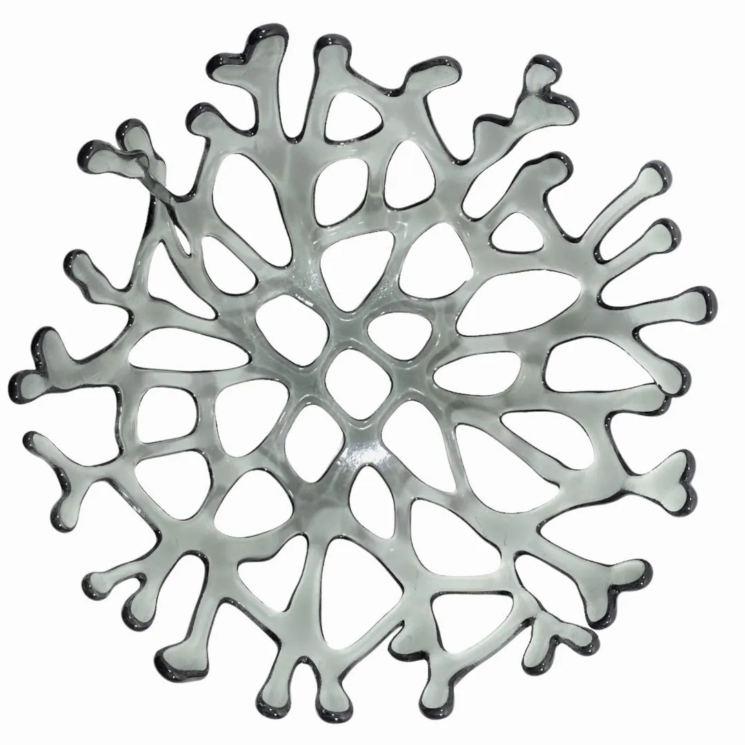 Coral Branch Bowl | Medium Gray Transparent Glass