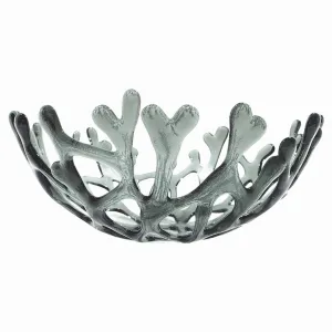 Coral Branch Bowl | Medium Gray Transparent Glass