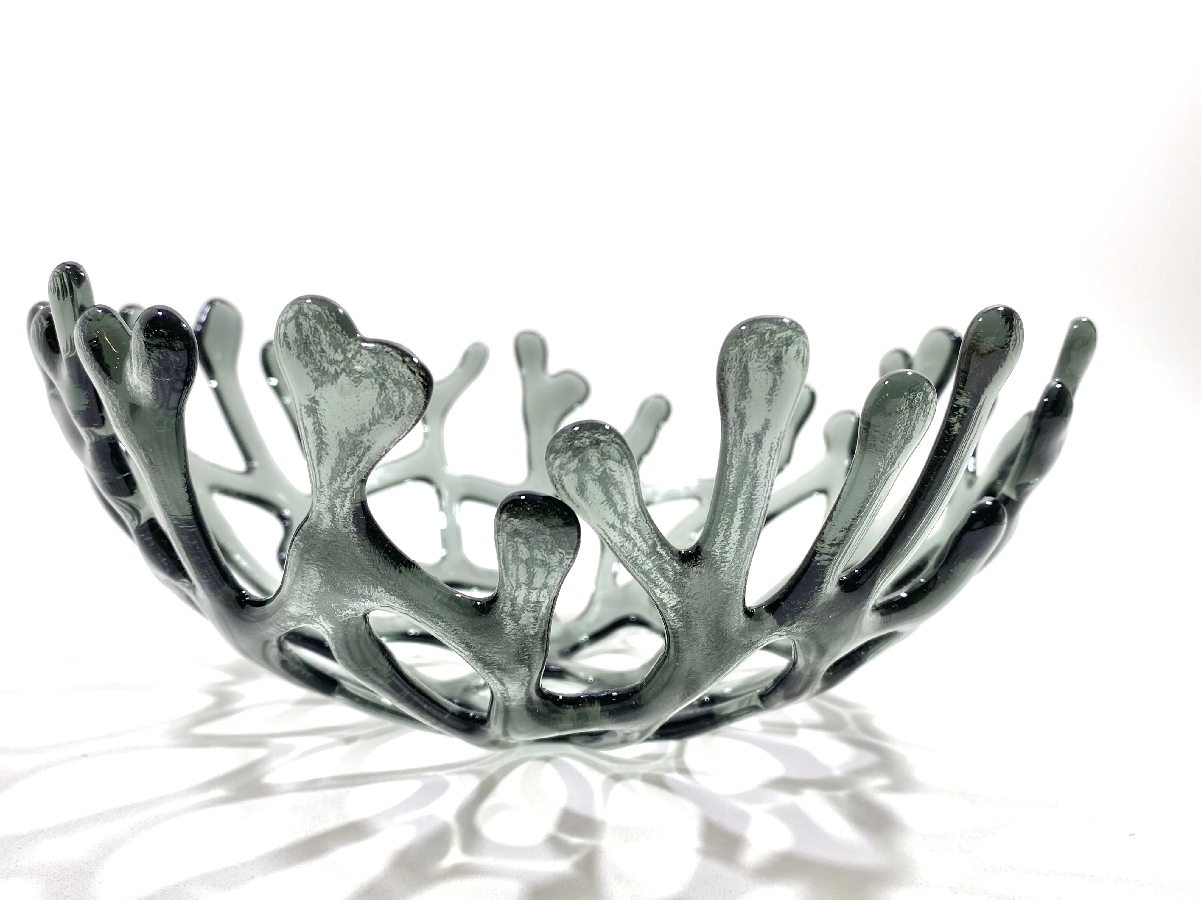 Coral Branch Bowl | Medium Gray Transparent Glass