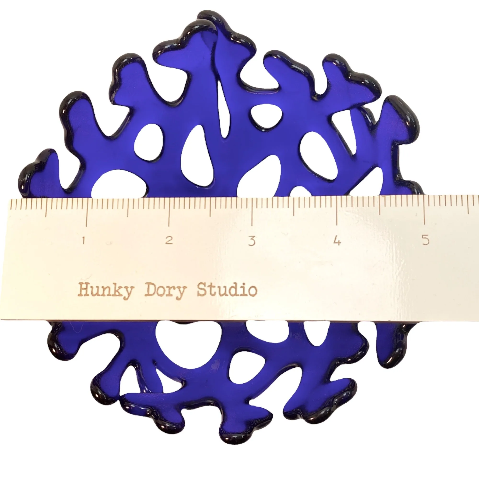 Coral Branch Bowl | Small Cobalt Blue Transparent Glass