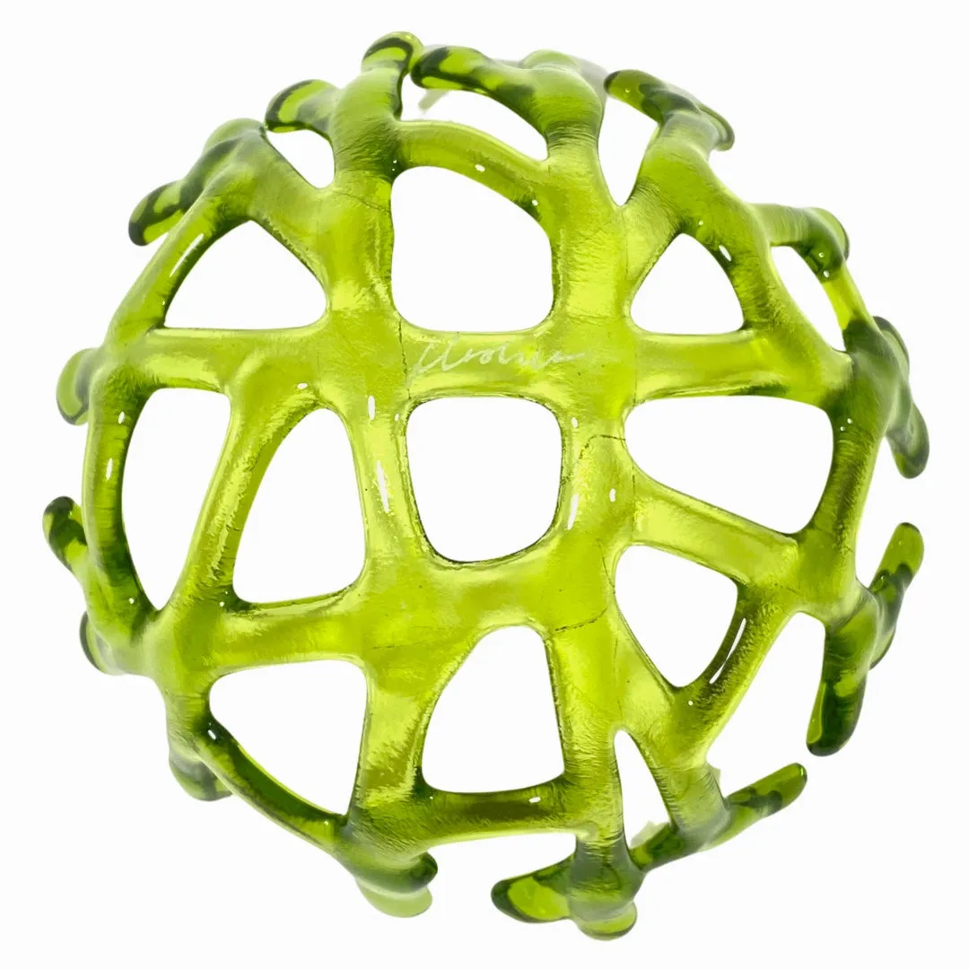 Coral Branch Bowl | Small Lime Green Transparent Glass