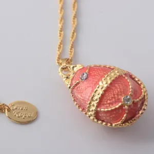 Coral Egg Pendant Necklace