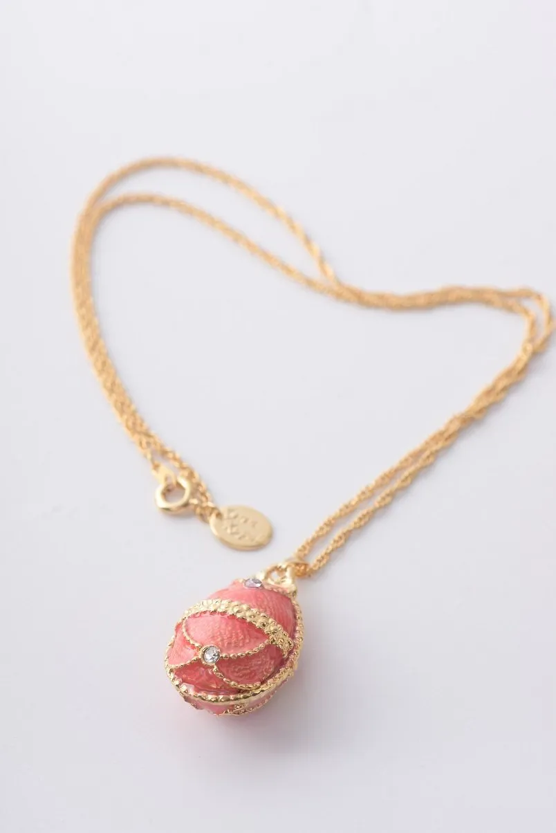 Coral Egg Pendant Necklace