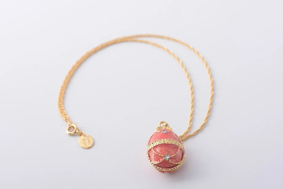 Coral Egg Pendant Necklace