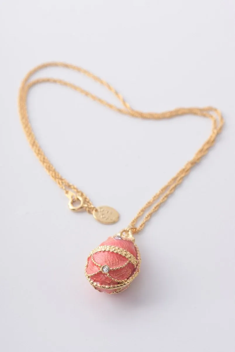 Coral Egg Pendant Necklace