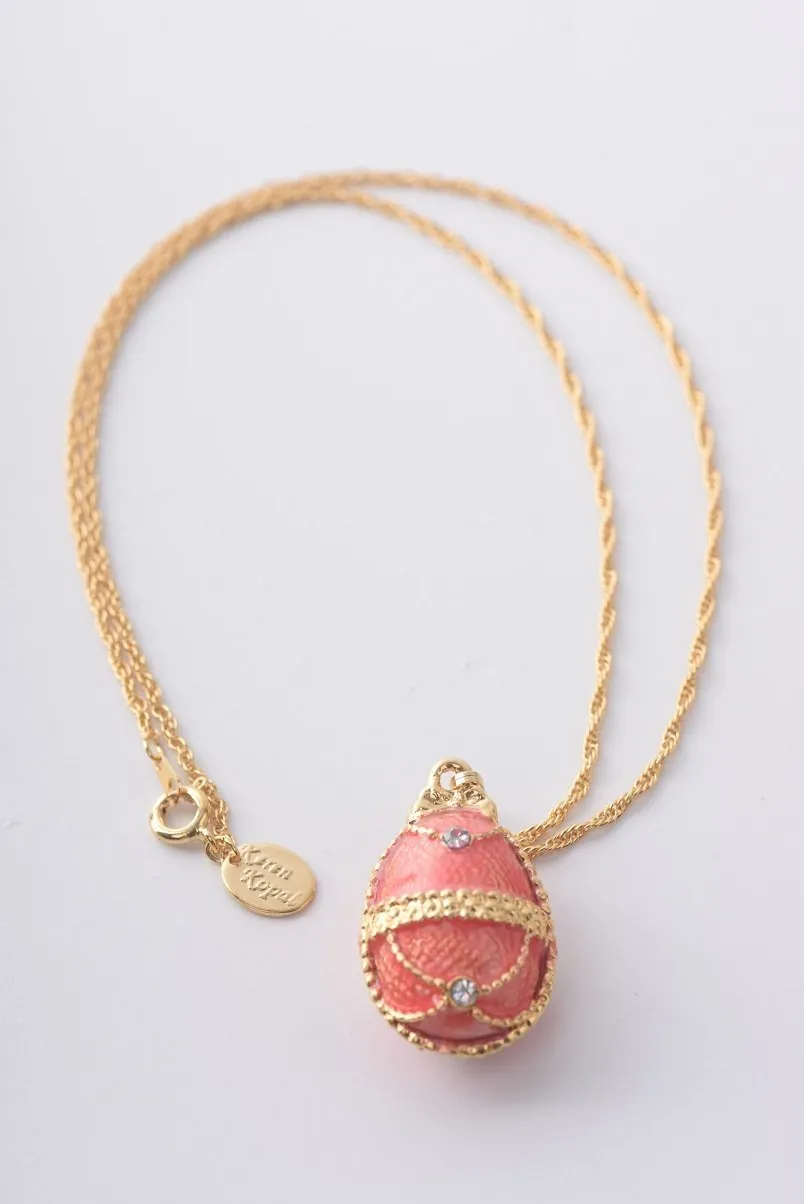 Coral Egg Pendant Necklace