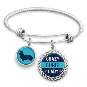 Crazy Corgi Lady Charm Bracelet