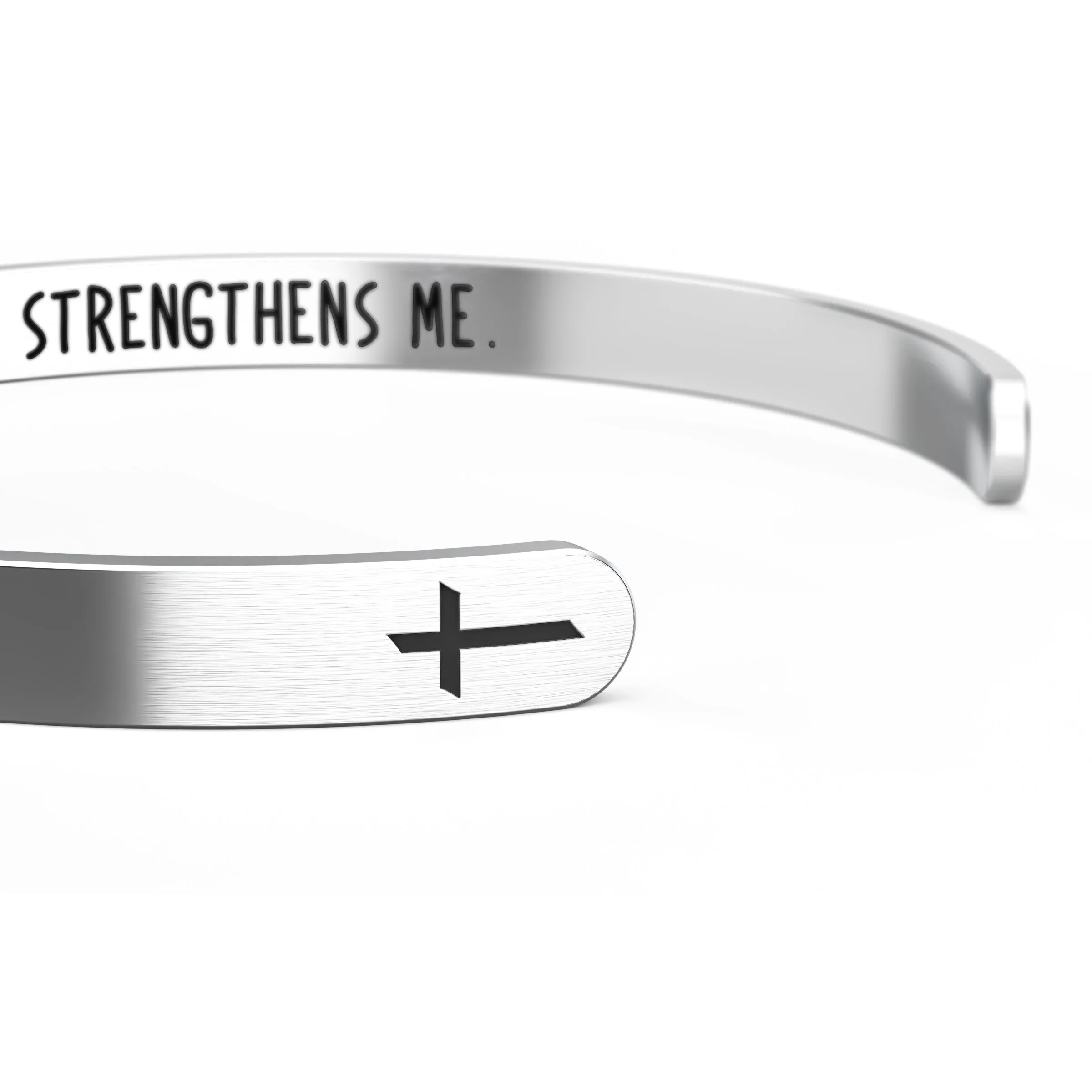 Cross Bracelet – Scripture Cuff Philippians 4:13 “I Can Do All Things Through Him…”