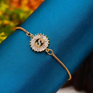 Crystal Studded “S” Alphabet Chain Bracelet