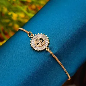 Elegant amazonite inlaid gold bracelet