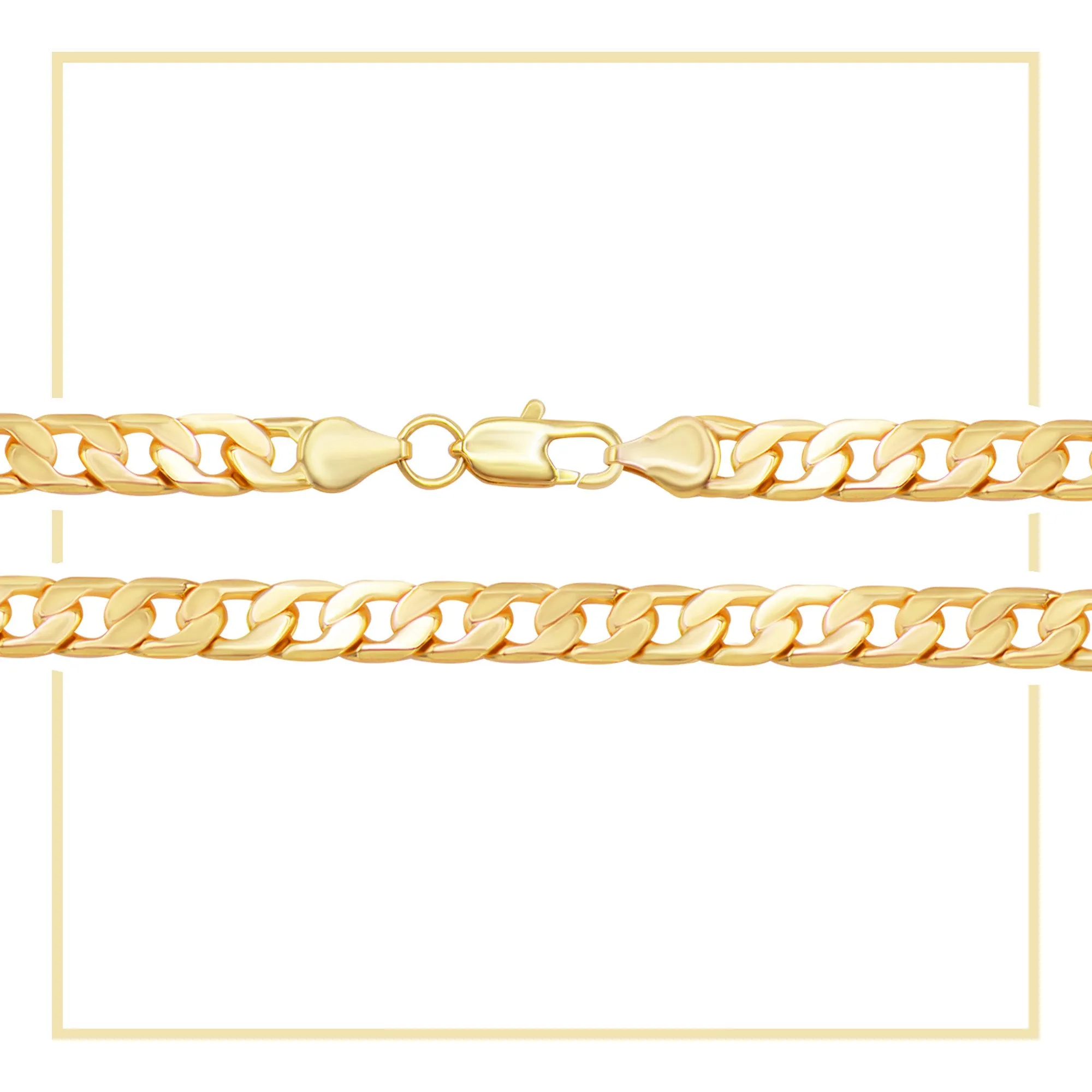 Cuban Link 14K Gold Filled Necklace 24" Bracelet 8.5" Set