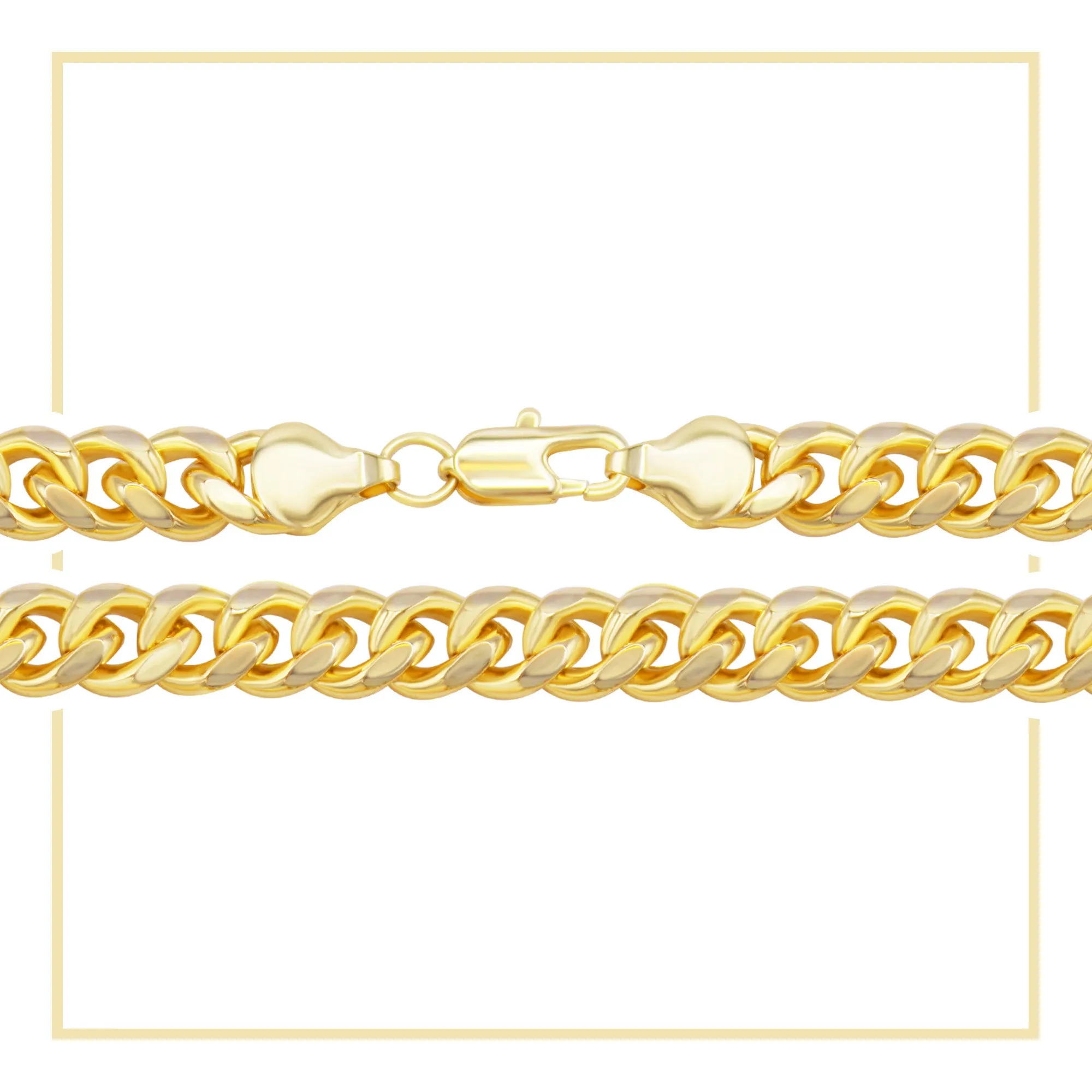 Cuban Link 14K Gold Filled Necklace 24" Bracelet 8.5" Set