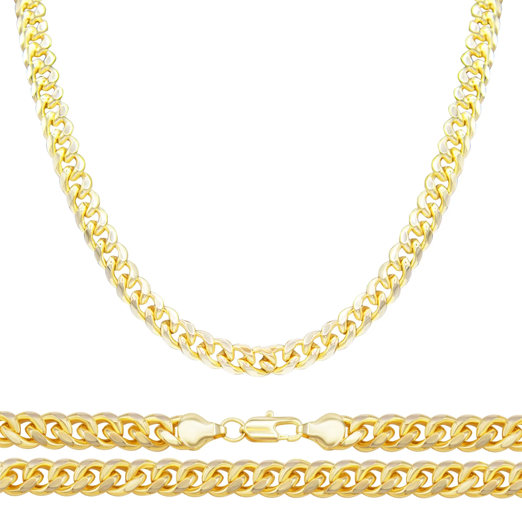 Cuban Link 14K Gold Filled Necklace 24" Bracelet 8.5" Set