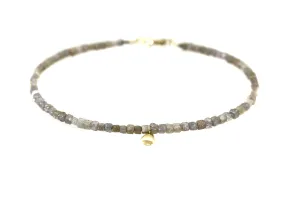 Cubed Shaped Raw Cut Diamond & Gold Dangle Bracelet