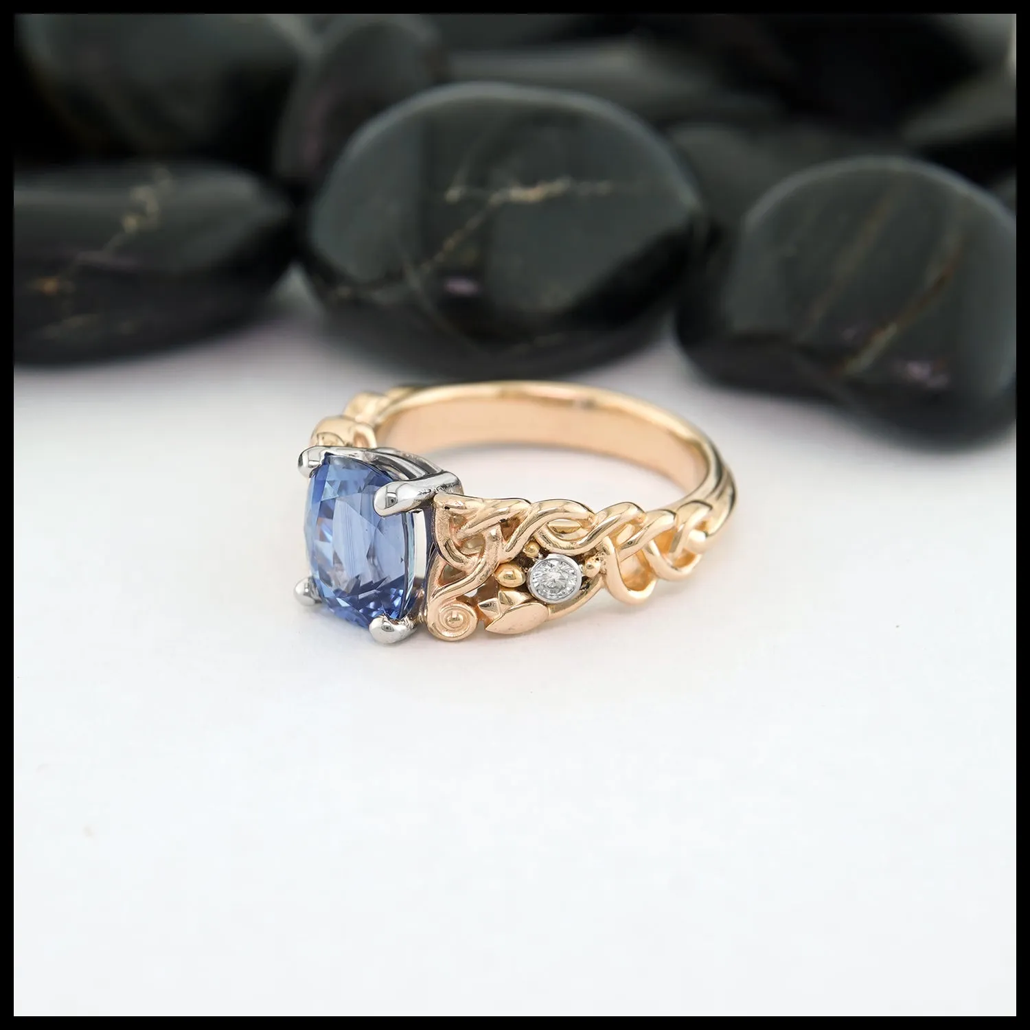 Custom Sapphire and Diamond Ring