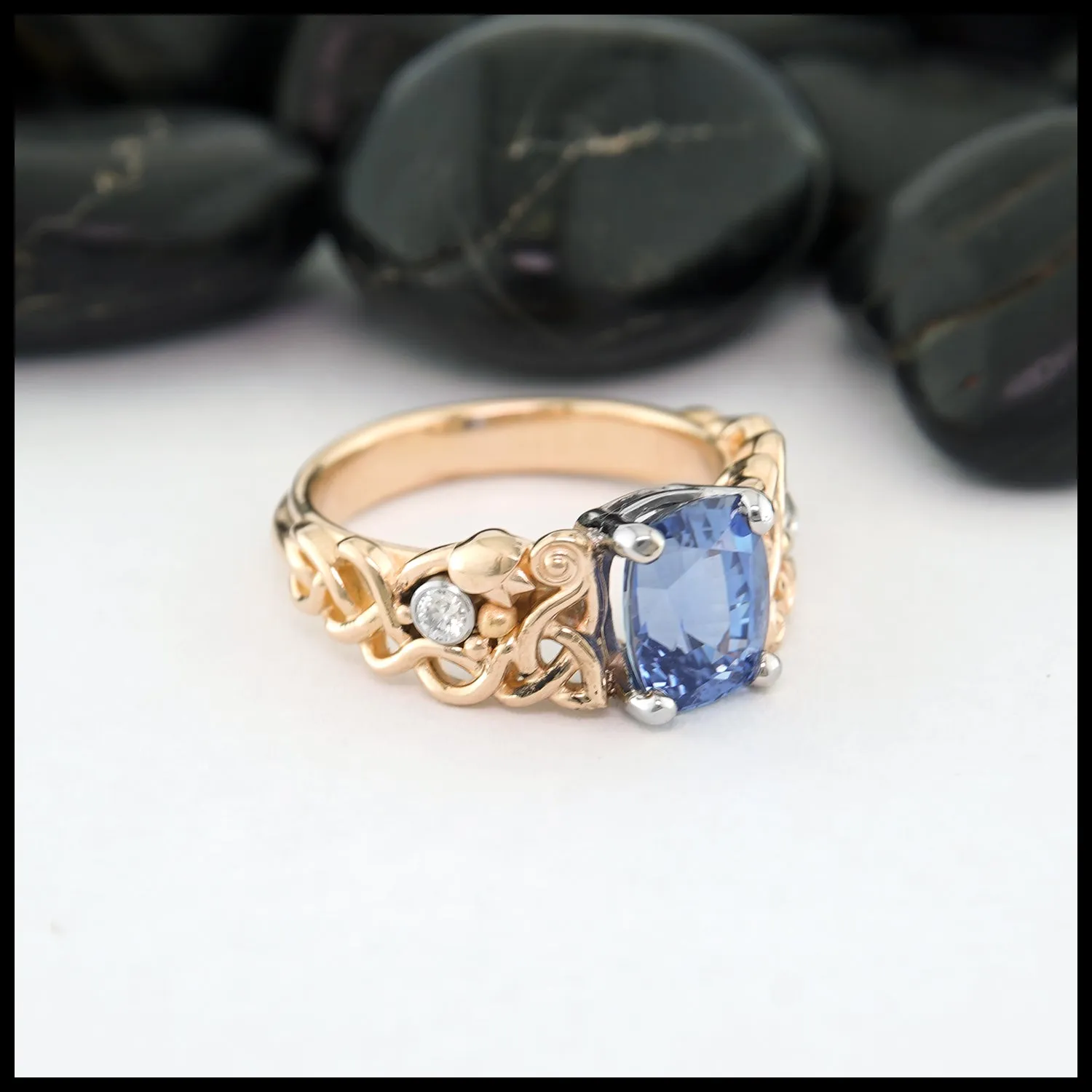 Custom Sapphire and Diamond Ring