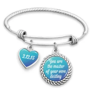 Customizable You Are The Master Of Your Own Destiny Charm Bracelet