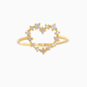 Cute Cubic Zirconia Heart Ring