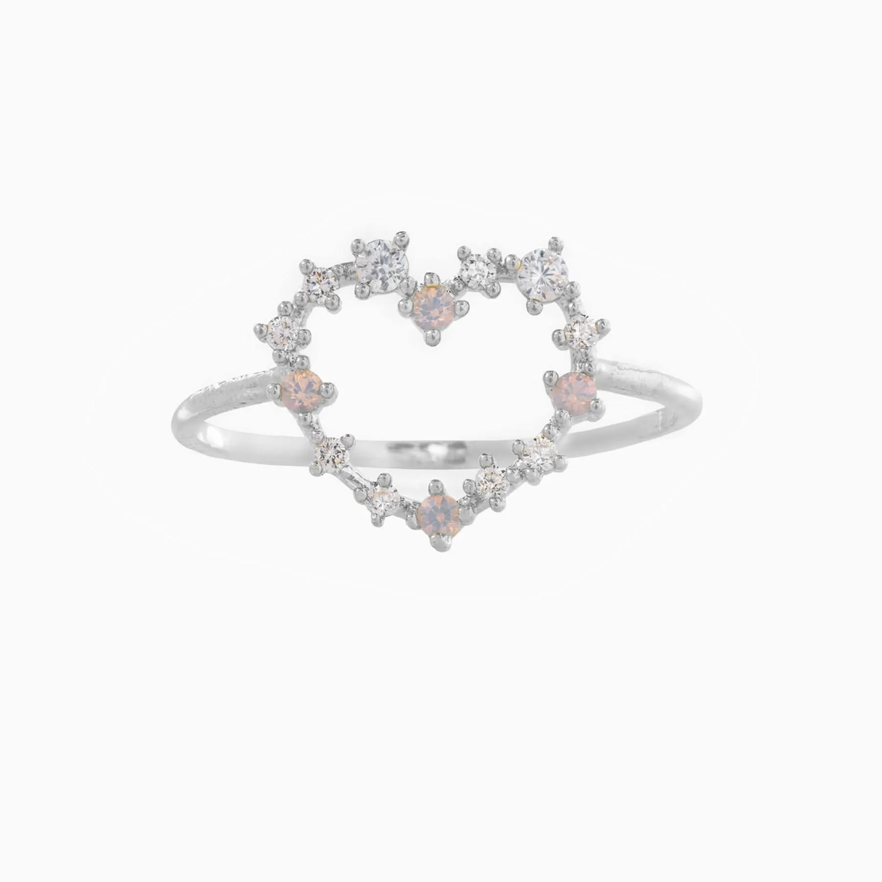 Cute Cubic Zirconia Heart Ring