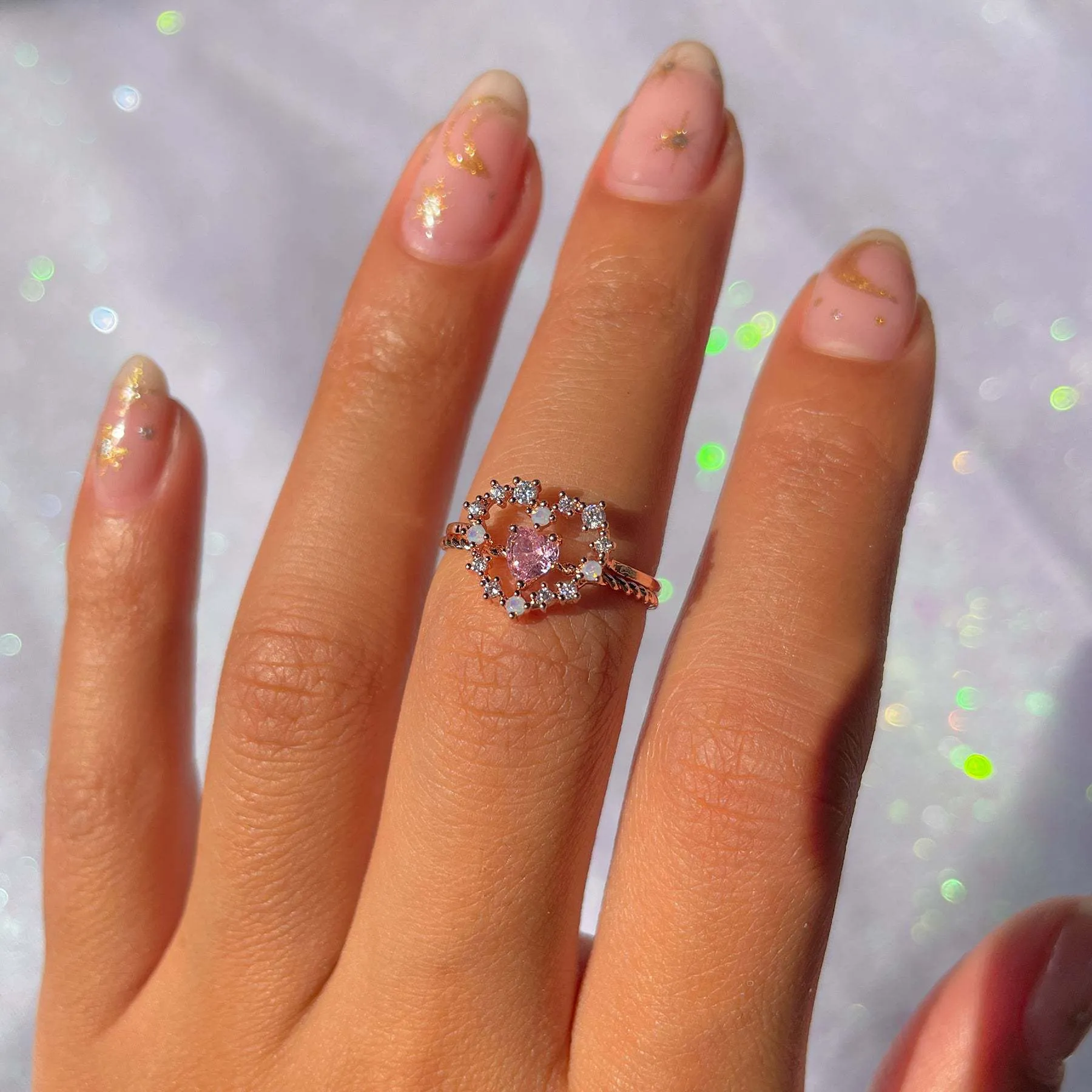 Cute Cubic Zirconia Heart Ring