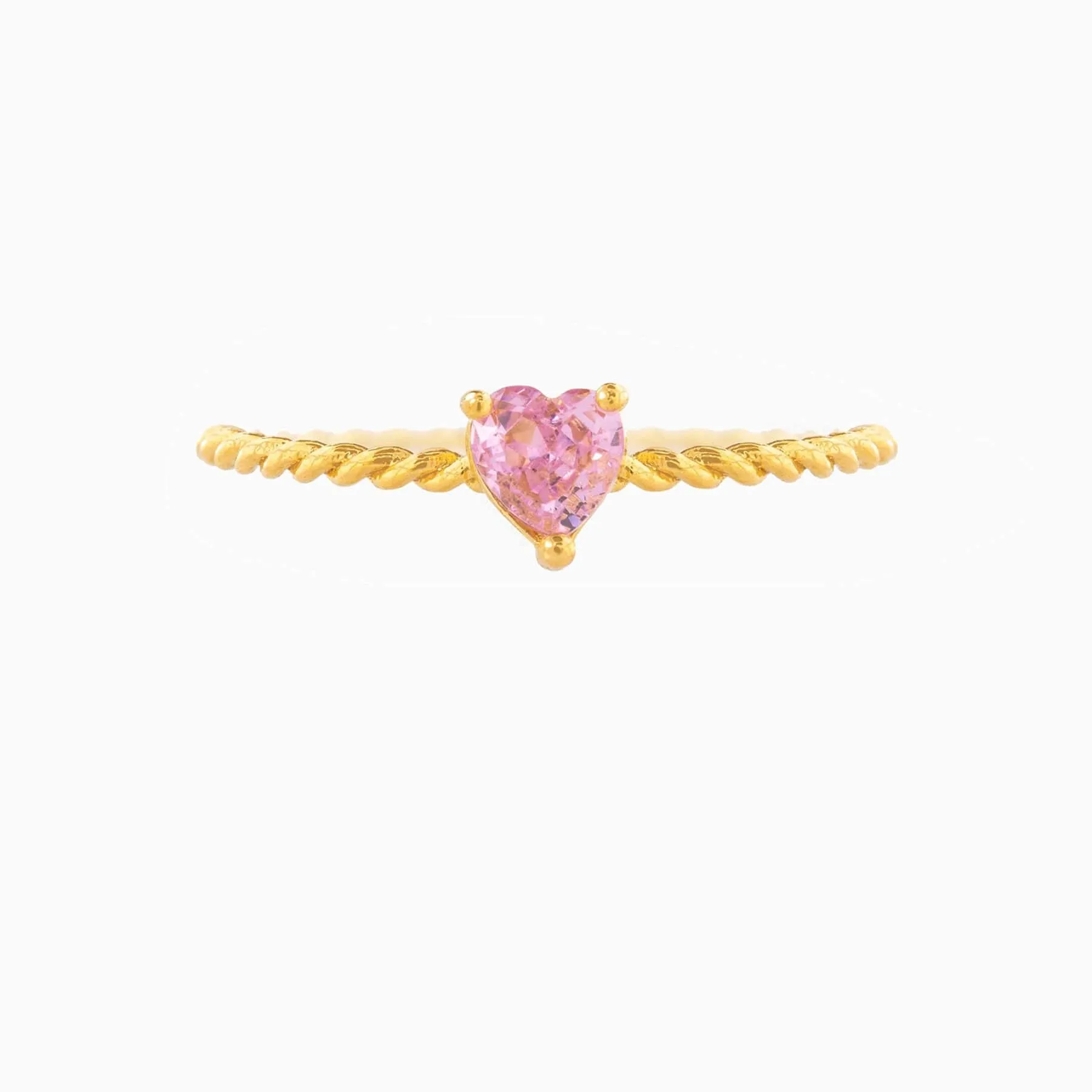 Cute Cubic Zirconia Heart Ring