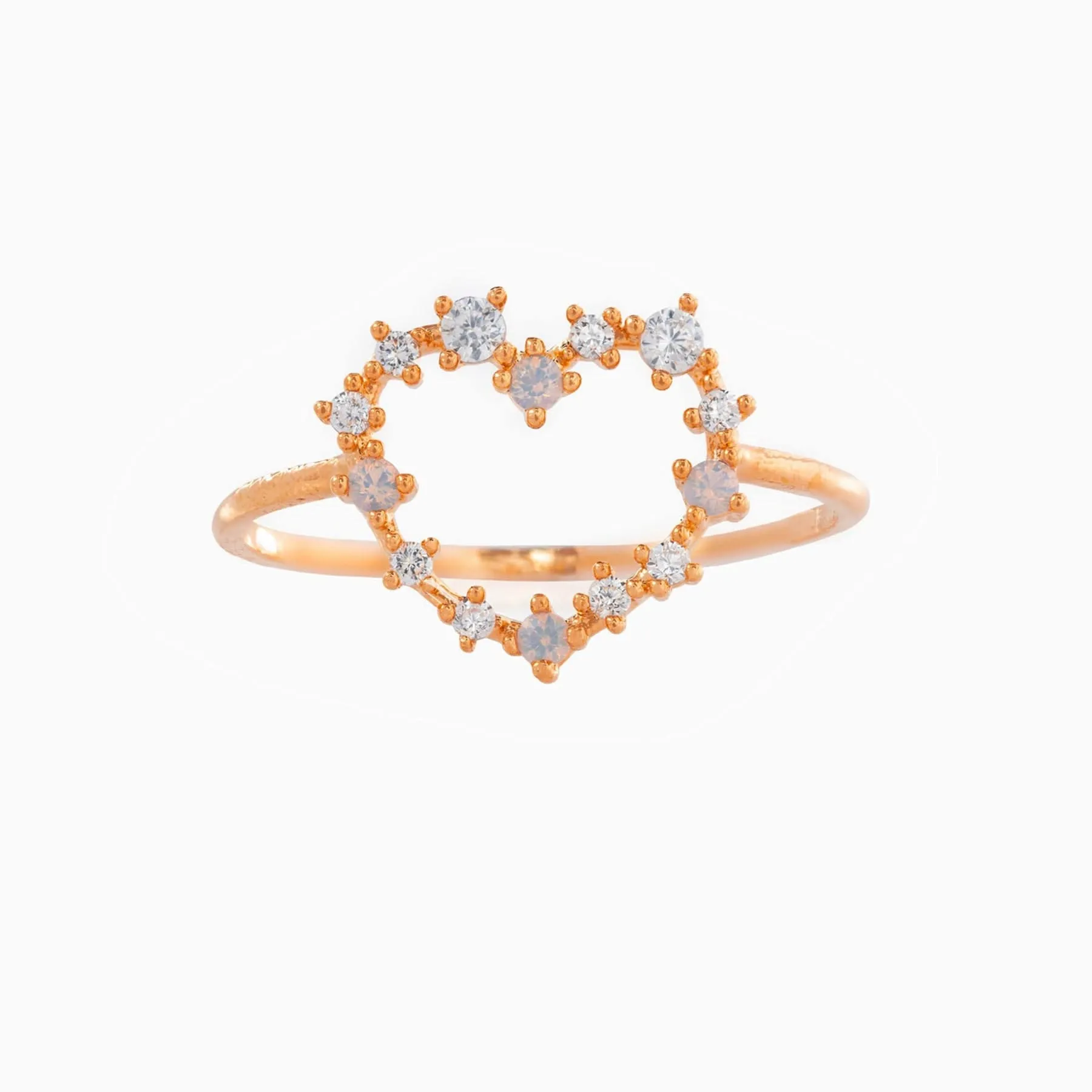 Cute Cubic Zirconia Heart Ring