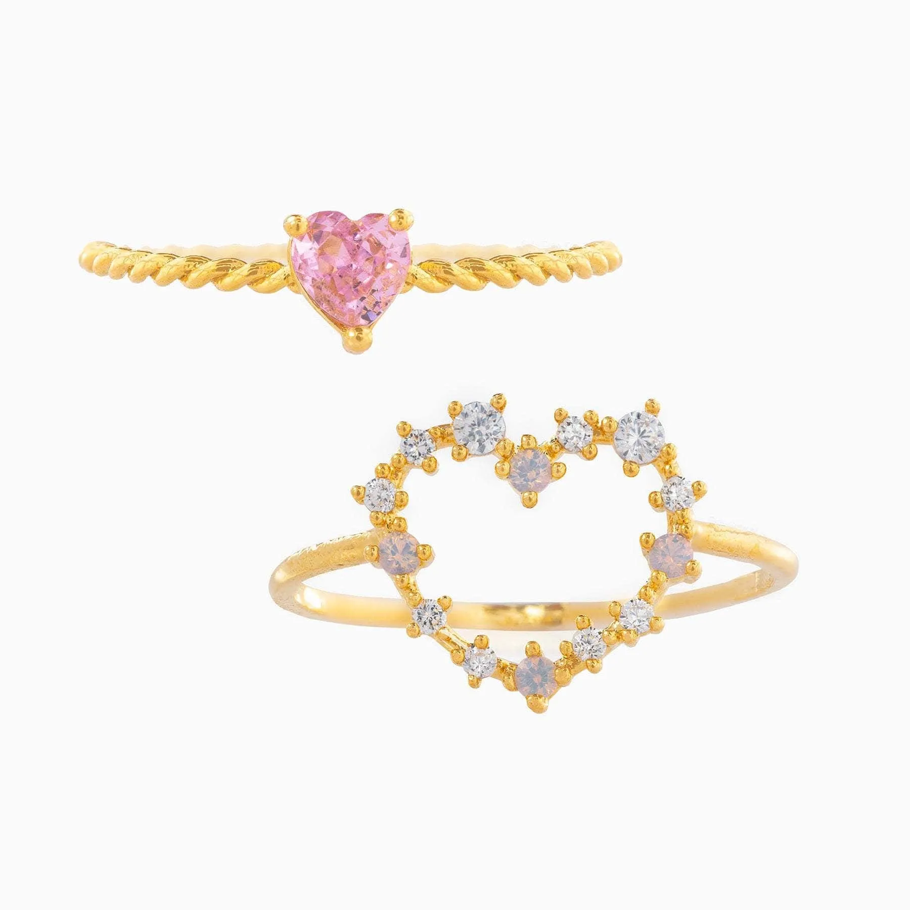 Cute Cubic Zirconia Heart Ring