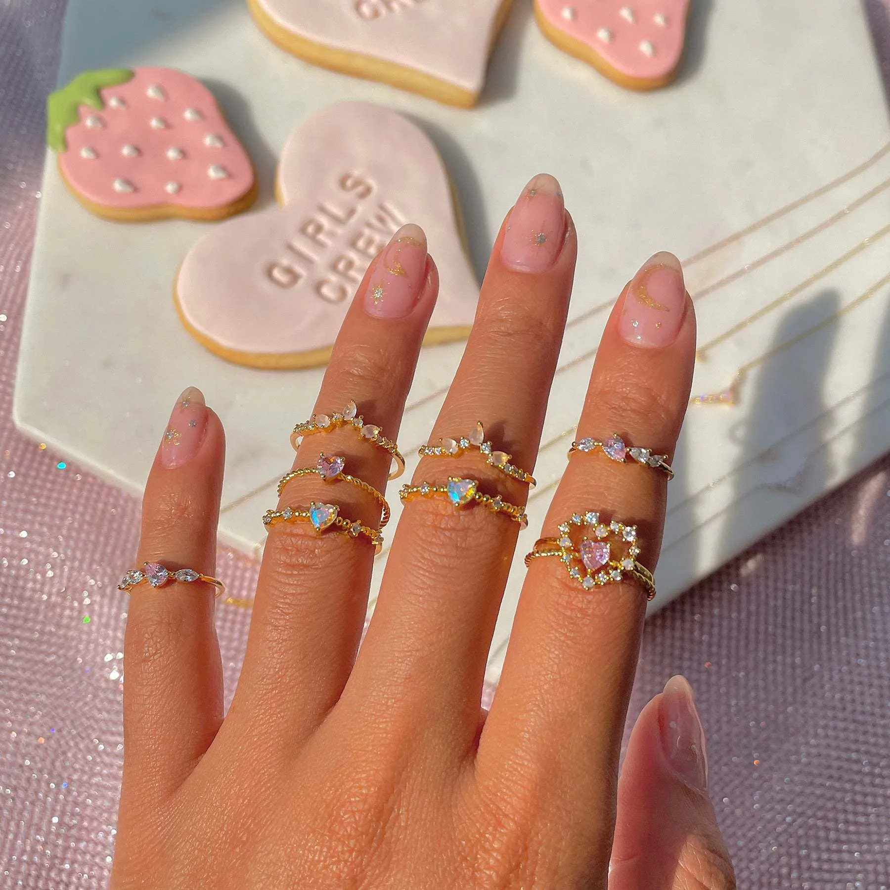 Cute Cubic Zirconia Heart Ring