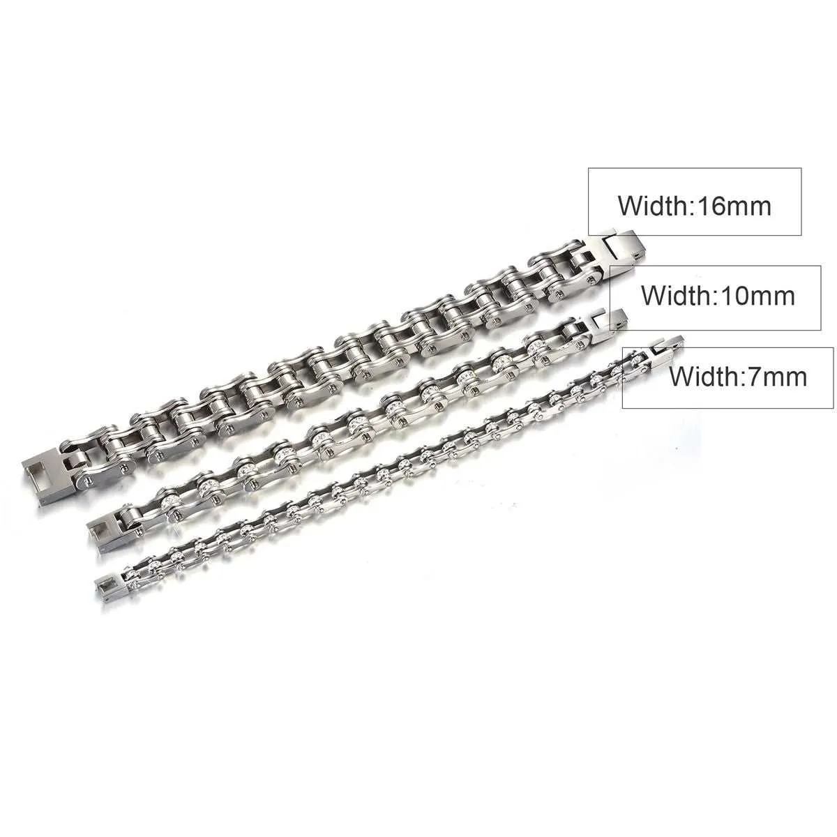 Cycolinks Stealth Silver Bike Chain Bracelet 16mm