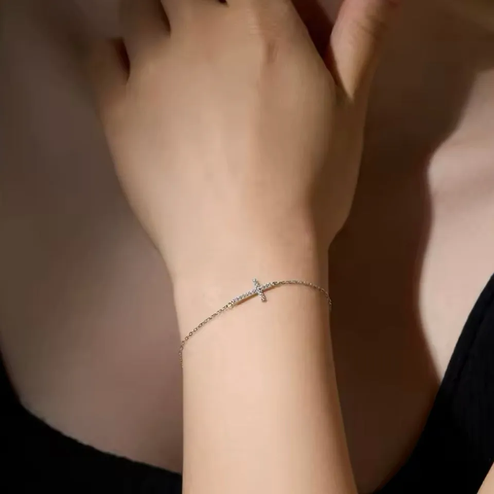 Cz Cross Chain Bracelet