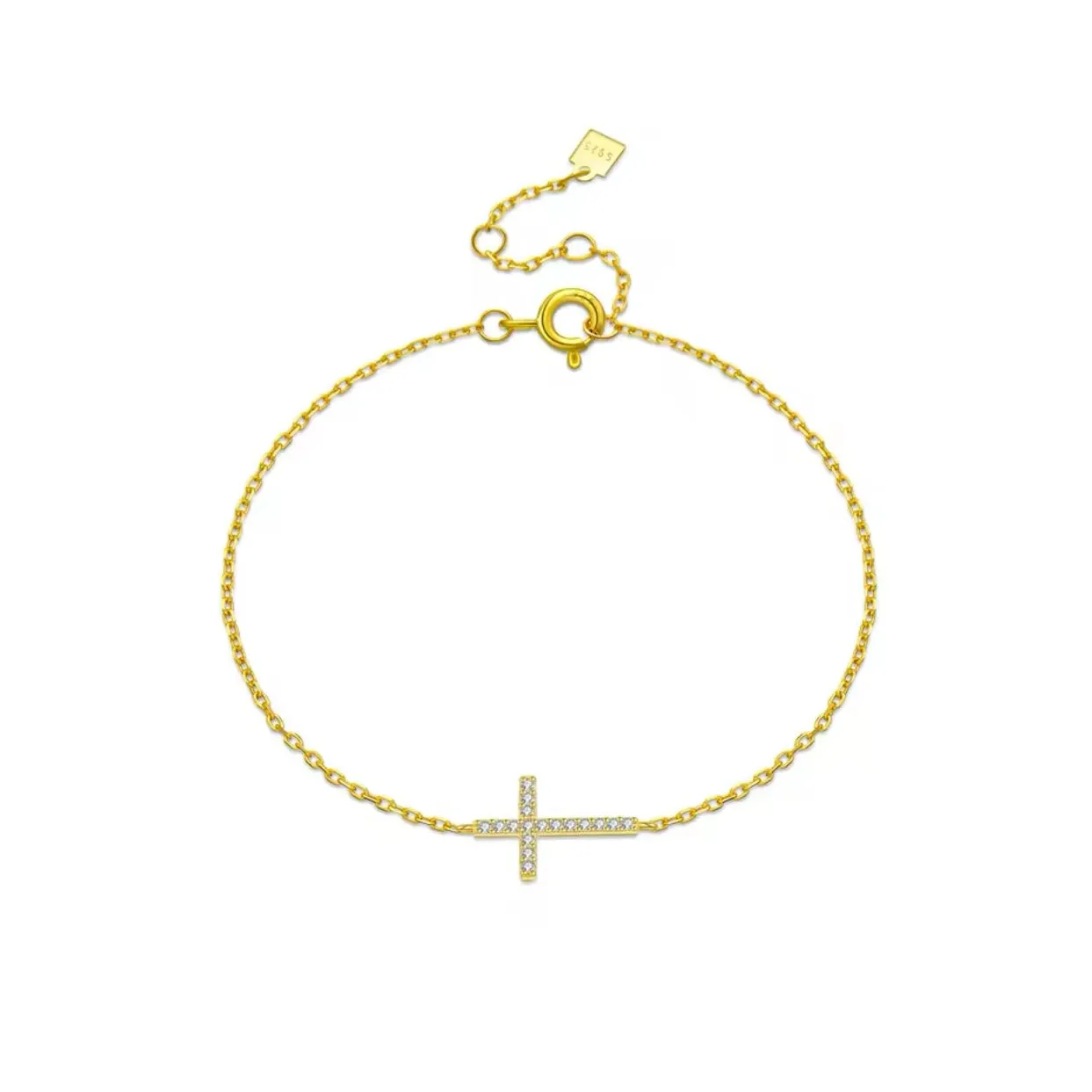 Cz Cross Chain Bracelet